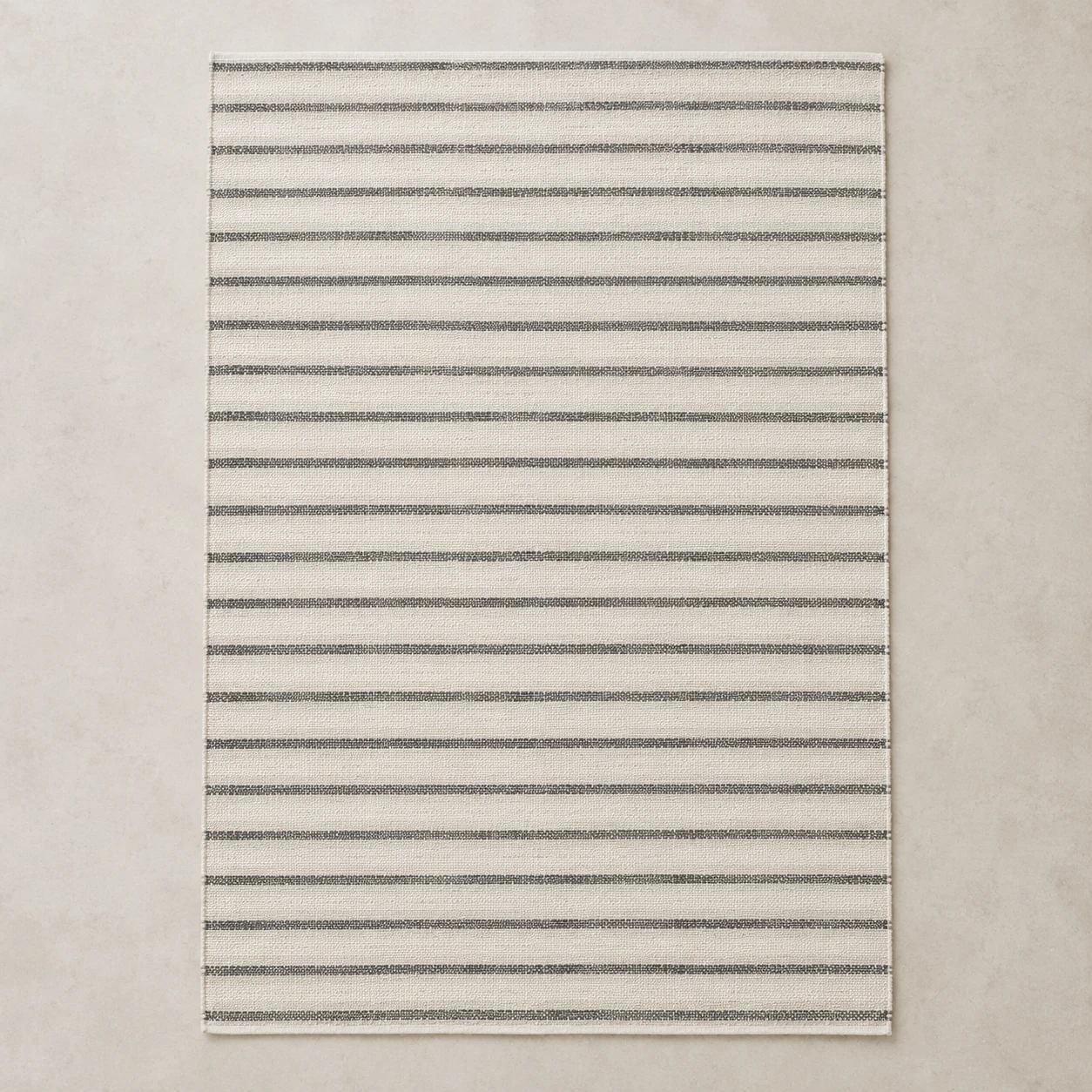 Ivory stripe cotton rug