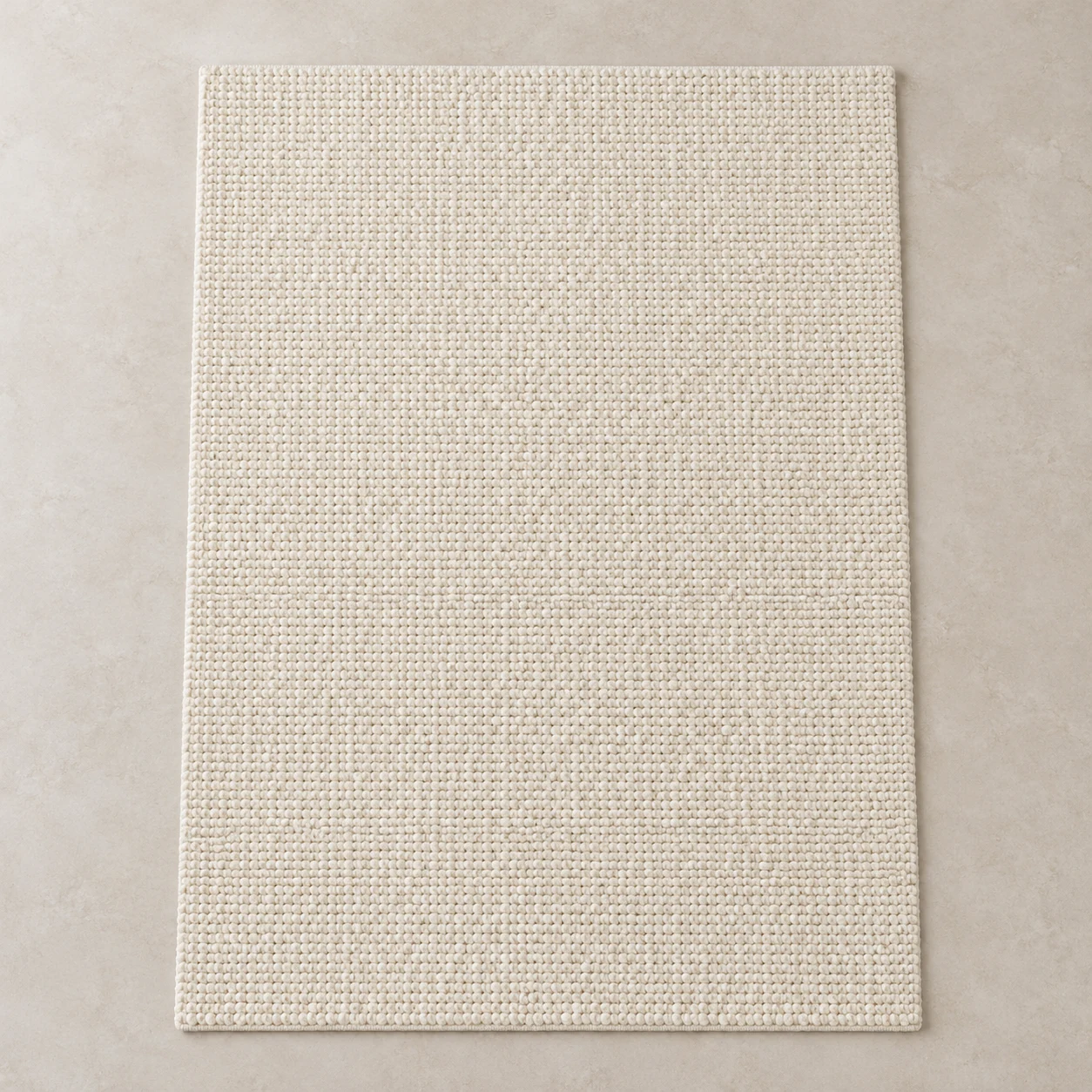 Soft loop ivory rug